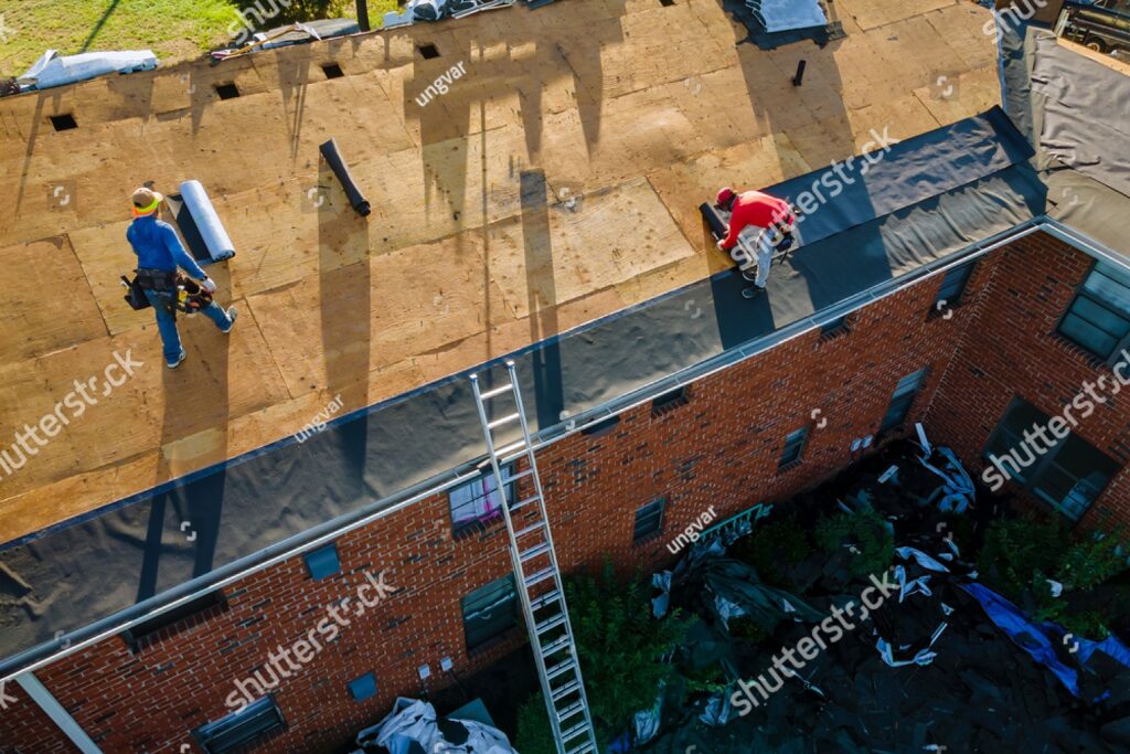 imgi 1 stock photo remove old shingle roof construction worker on a renovation roof the house installed new shingles 1788544505